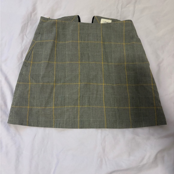 Wilfred Dresses & Skirts - Wilfred Gray and Yellow Checkered Mini Skirt